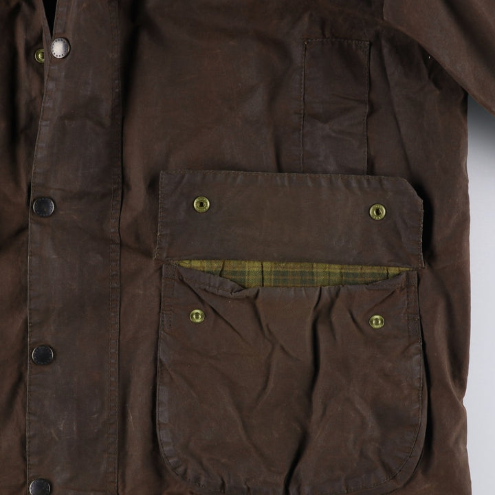 90'S Barbour Game Fair Old 3 Warrant Waxed Cotton Oiled Jacket Made in the UK C44 Men's L Size Vintage cotton red type reddish brown Vintage Second Hand