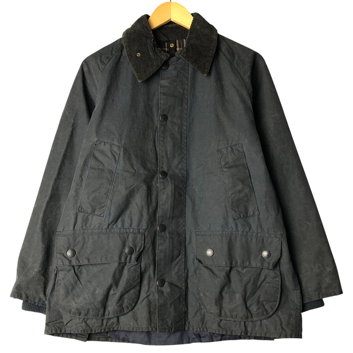 1990'S Barbour Bedale (formerly 3 Warrant) waxed cotton oiled jacket, made in England, C38, men's size M cotton navy blue type Vintage Second Hand