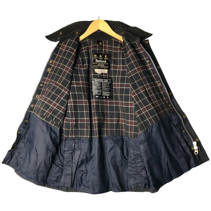 1990'S Barbour Bedale (formerly 3 Warrant) waxed cotton oiled jacket, made in England, C38, men's size M cotton navy blue type Vintage Second Hand