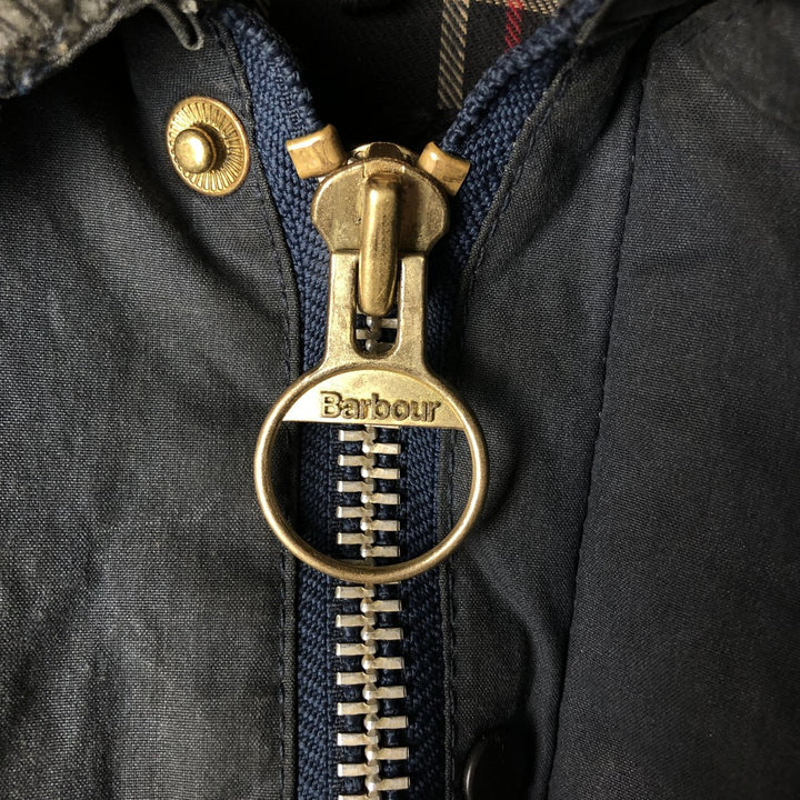 1990'S Barbour Bedale (formerly 3 Warrant) waxed cotton oiled jacket, made in England, C38, men's size M cotton navy blue type Vintage Second Hand