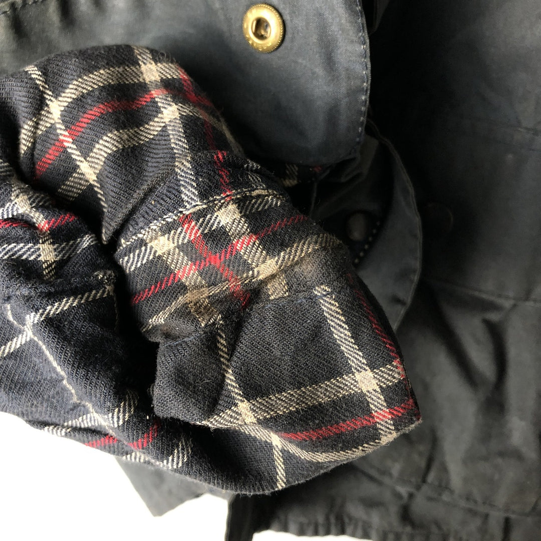 1990'S Barbour Bedale (formerly 3 Warrant) waxed cotton oiled jacket, made in England, C38, men's size M cotton navy blue type Vintage Second Hand