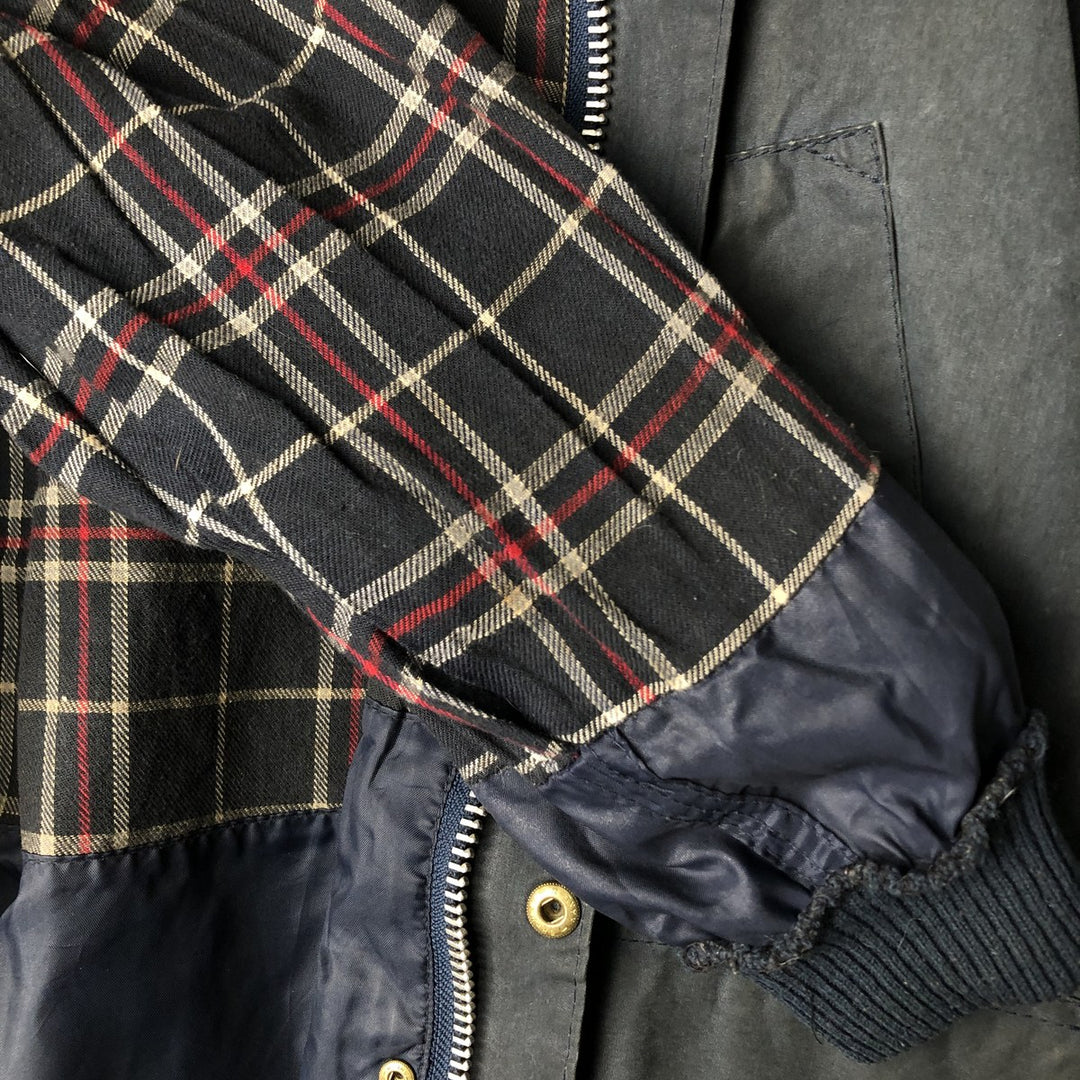 1990'S Barbour Bedale (formerly 3 Warrant) waxed cotton oiled jacket, made in England, C38, men's size M cotton navy blue type Vintage Second Hand