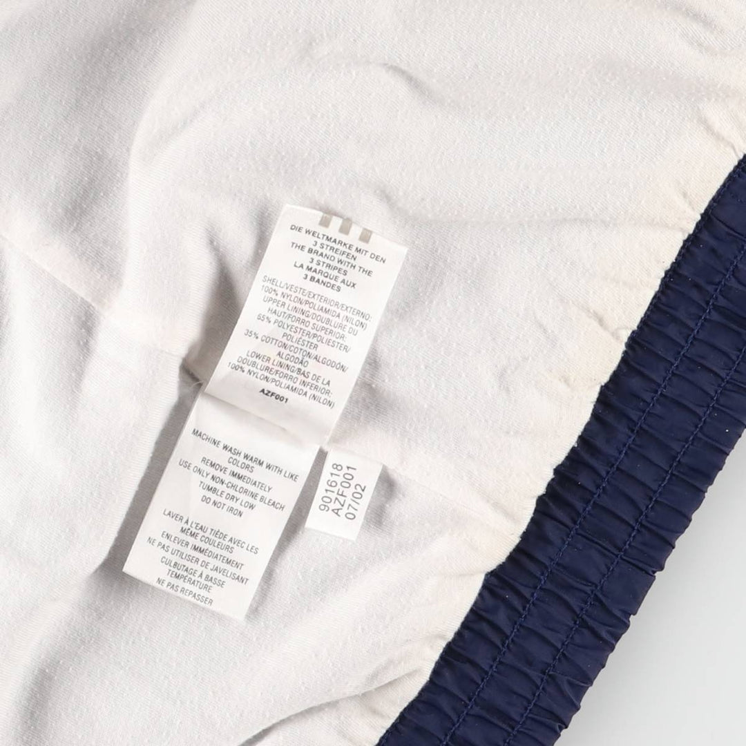 00'S Adidas nylon jacket, men's XL size Nylon navy blue type Vintage Second Hand