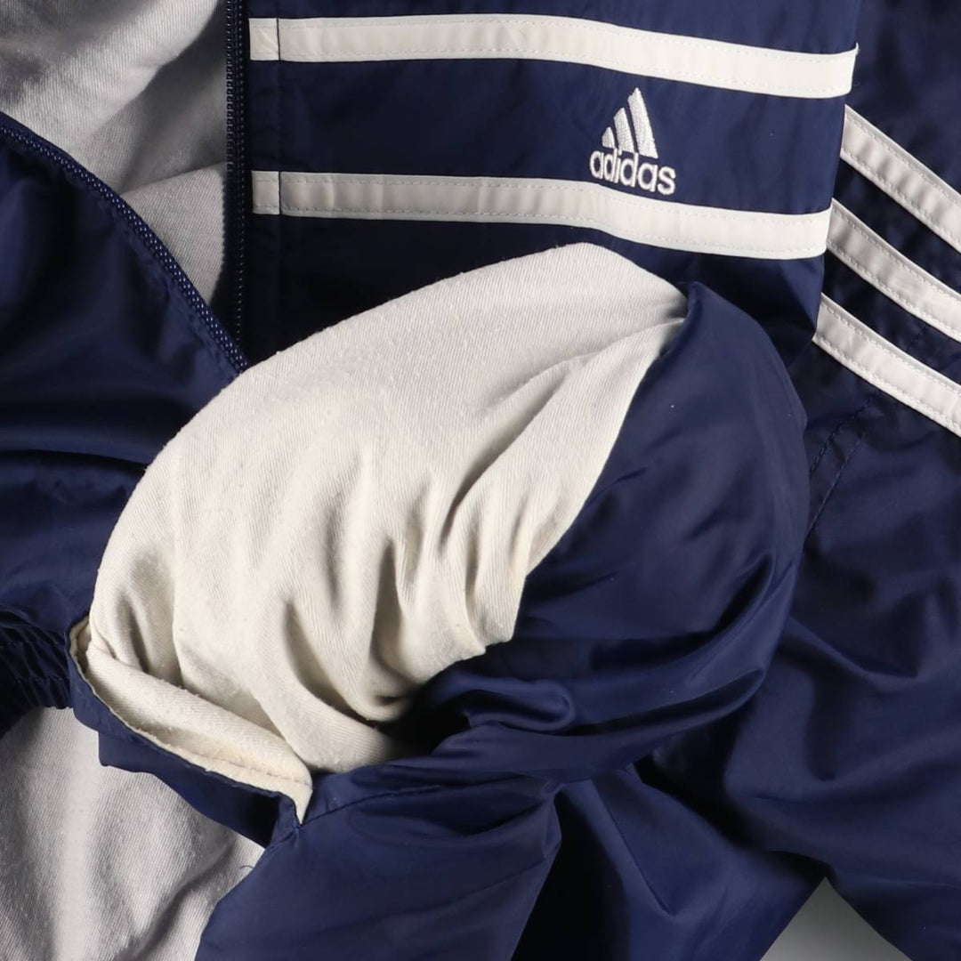 00'S Adidas nylon jacket, men's XL size Nylon navy blue type Vintage Second Hand