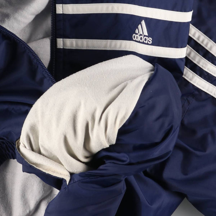 00'S Adidas nylon jacket, men's XL size Nylon navy blue type Vintage Second Hand