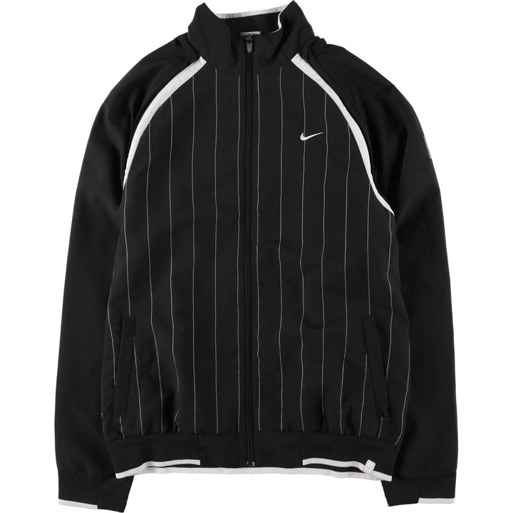 Nike NikeFITDRY Stripe Pattern 2-Way Windbreaker, Men's Size Medium polyester black type Vintage Second Hand