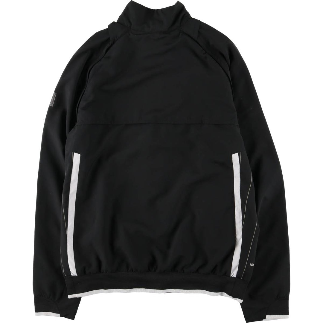 Nike NikeFITDRY Stripe Pattern 2-Way Windbreaker, Men's Size Medium polyester black type Vintage Second Hand
