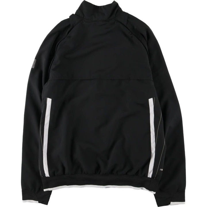 Nike NikeFITDRY Stripe Pattern 2-Way Windbreaker, Men's Size Medium polyester black type Vintage Second Hand