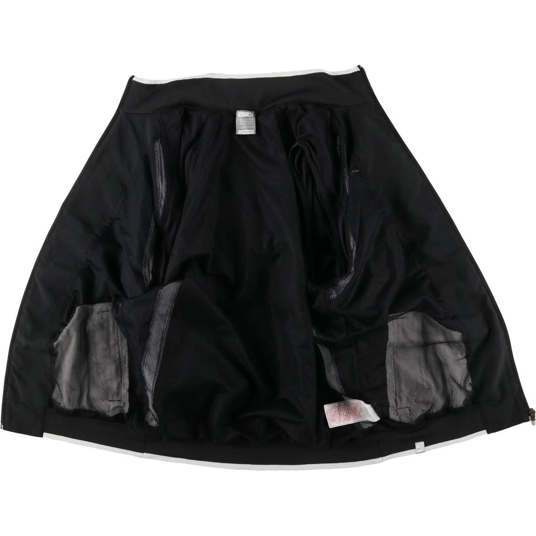 Nike NikeFITDRY Stripe Pattern 2-Way Windbreaker, Men's Size Medium polyester black type Vintage Second Hand