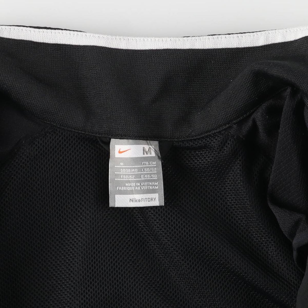 Nike NikeFITDRY Stripe Pattern 2-Way Windbreaker, Men's Size Medium polyester black type Vintage Second Hand