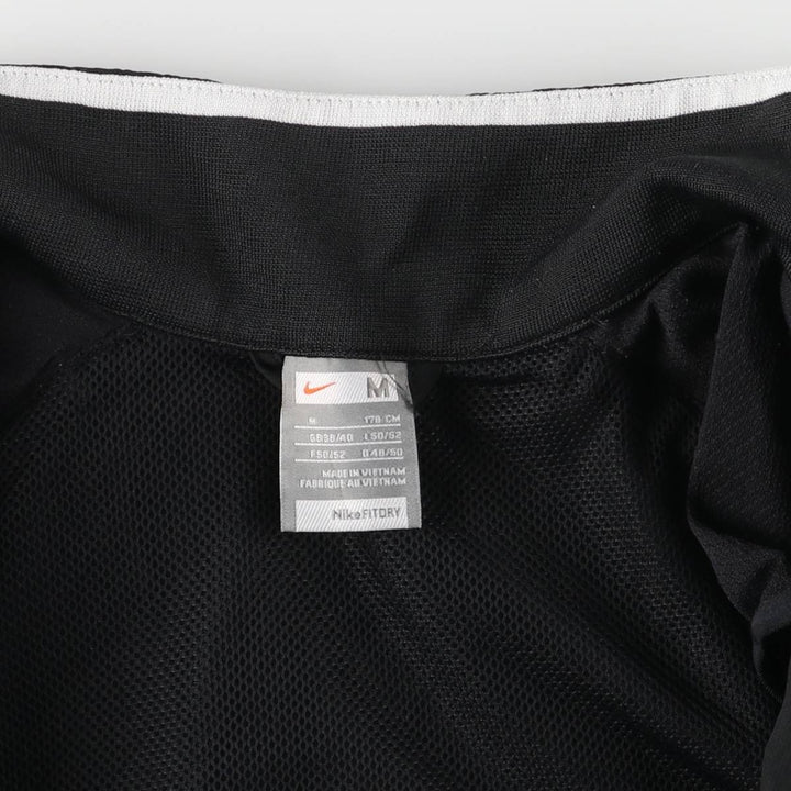 Nike NikeFITDRY Stripe Pattern 2-Way Windbreaker, Men's Size Medium polyester black type Vintage Second Hand