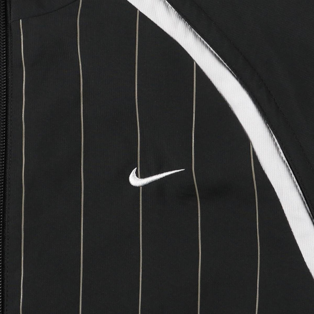 Nike NikeFITDRY Stripe Pattern 2-Way Windbreaker, Men's Size Medium polyester black type Vintage Second Hand