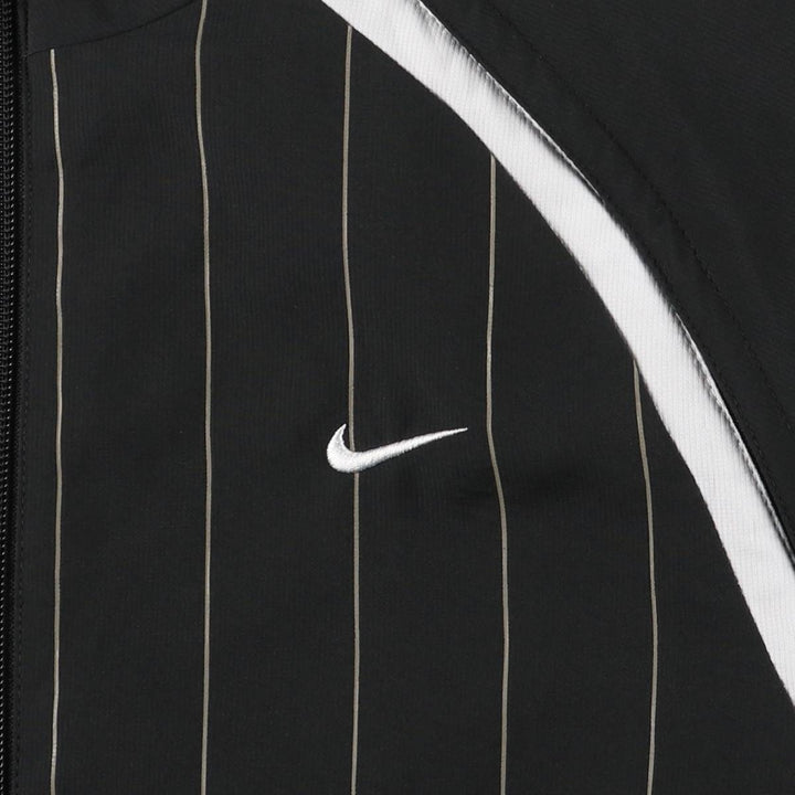 Nike NikeFITDRY Stripe Pattern 2-Way Windbreaker, Men's Size Medium polyester black type Vintage Second Hand