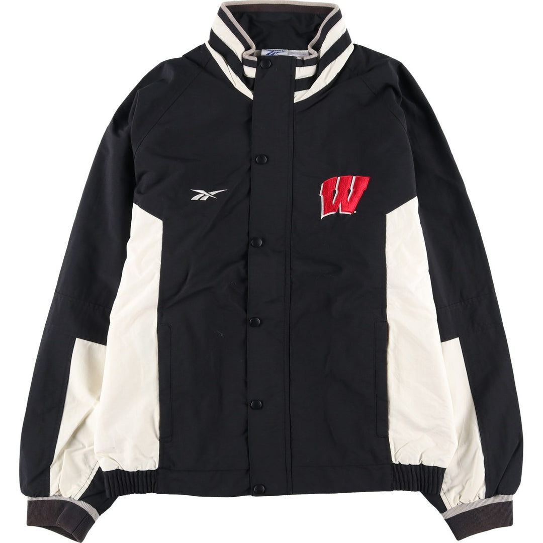 2000s~ Reebok Wisconsin University College Nylon Jacket, Men's Size L Nylon black type Vintage Second Hand
