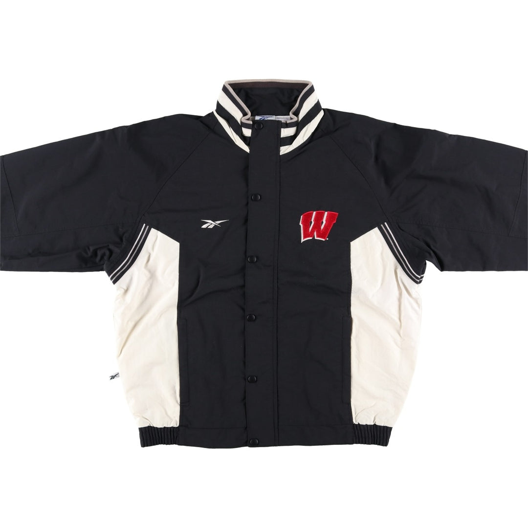2000s~ Reebok Wisconsin University College Nylon Jacket, Men's Size L Nylon black type Vintage Second Hand