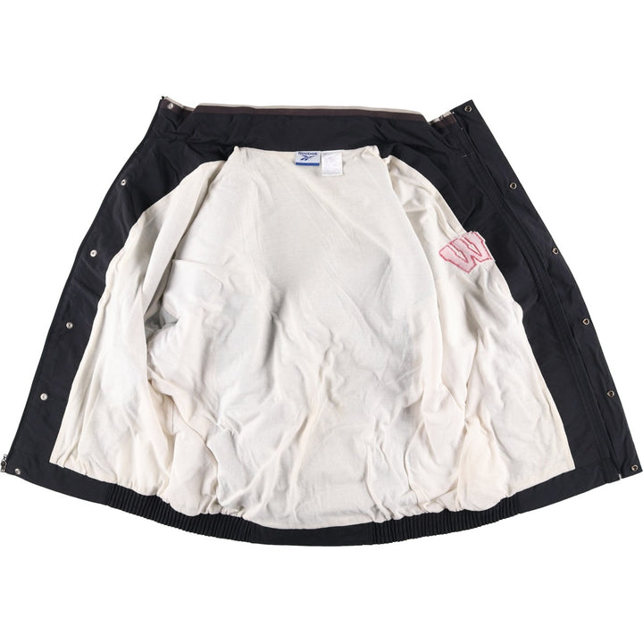 2000s~ Reebok Wisconsin University College Nylon Jacket, Men's Size L Nylon black type Vintage Second Hand