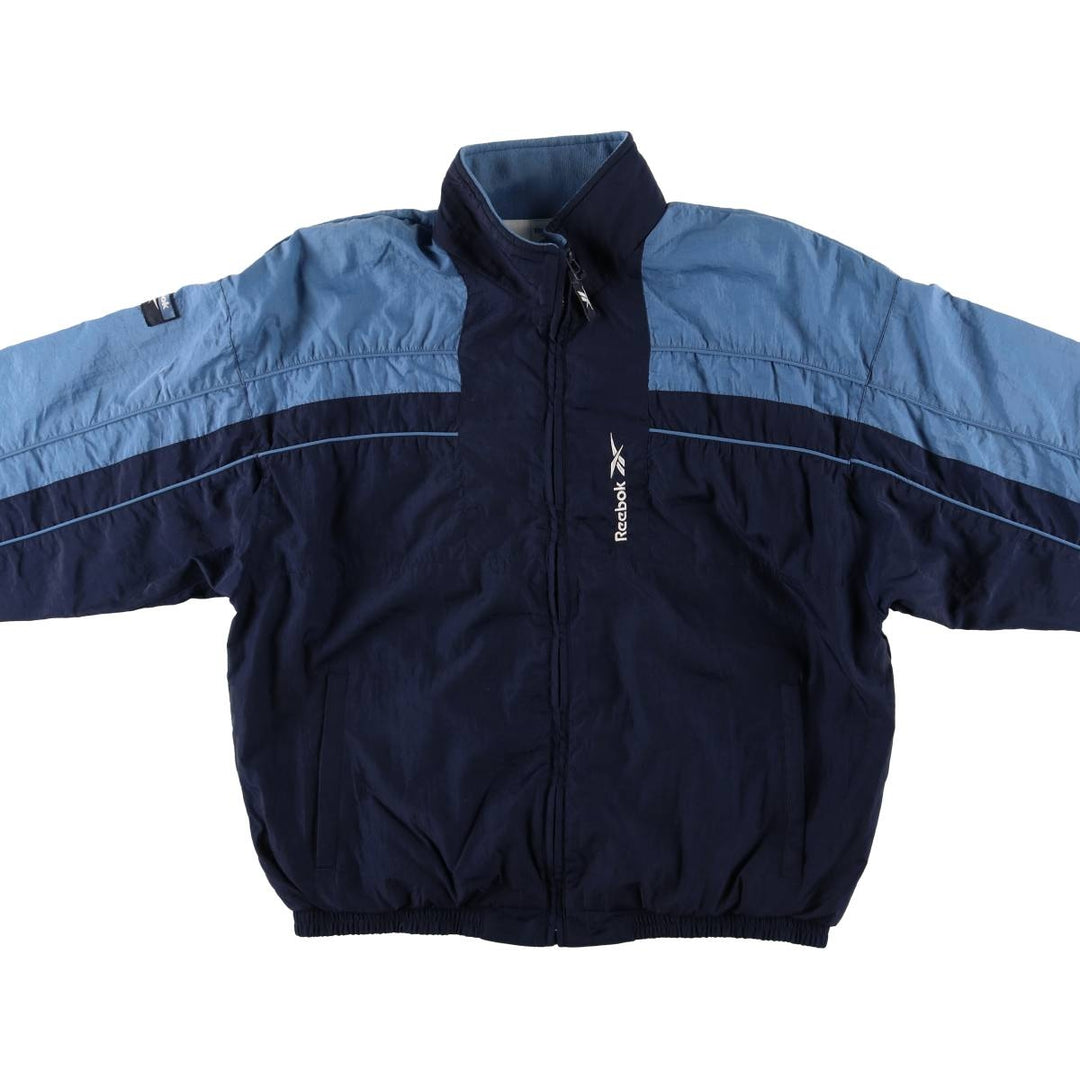 2000s~ Reebok Two-Tone Nylon Jacket, Men's Size L Nylon navy blue type Vintage Second Hand