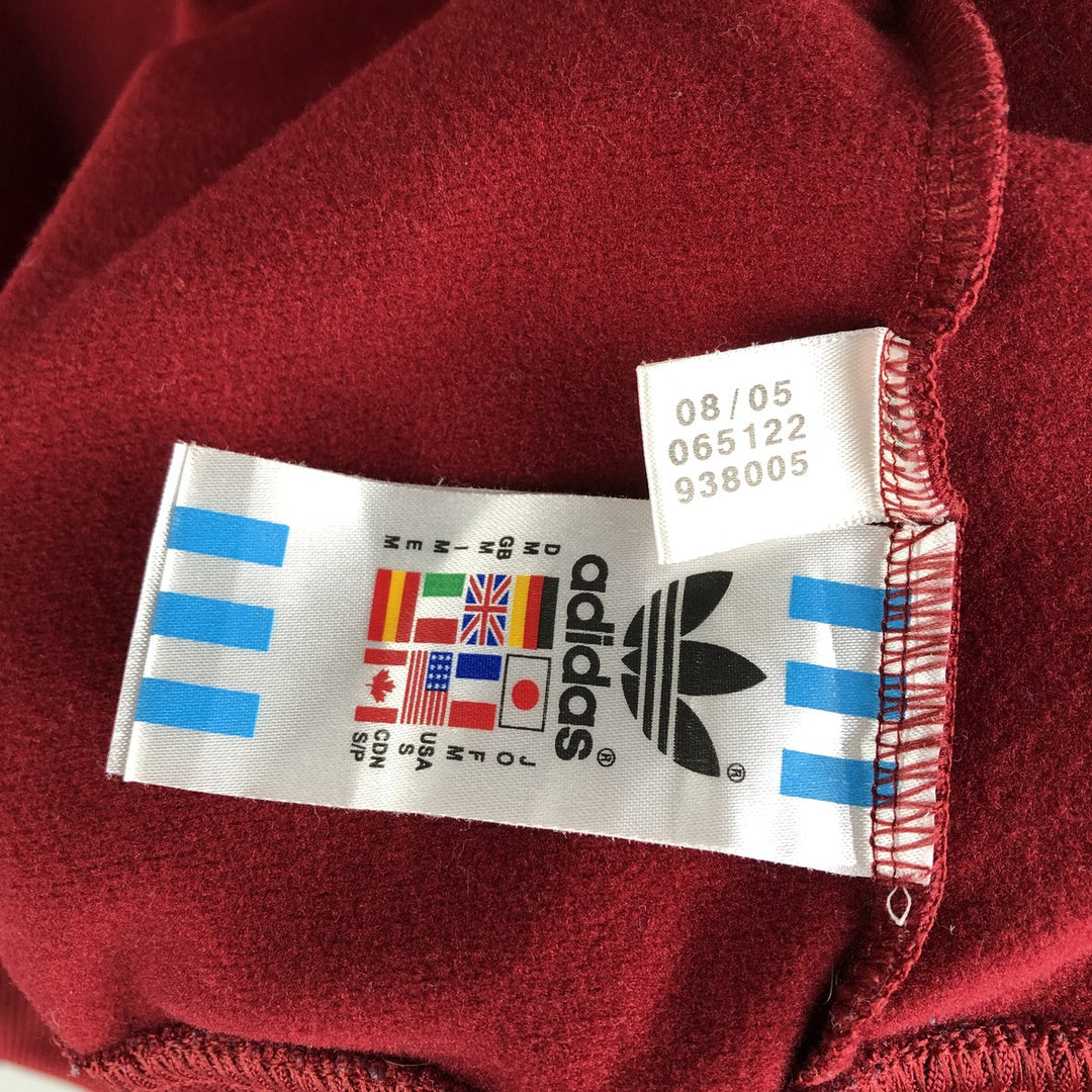 2000'S adidas Originals Jersey Track Jacket, Men's Size Small polyester burgundy type Vintage Second Hand