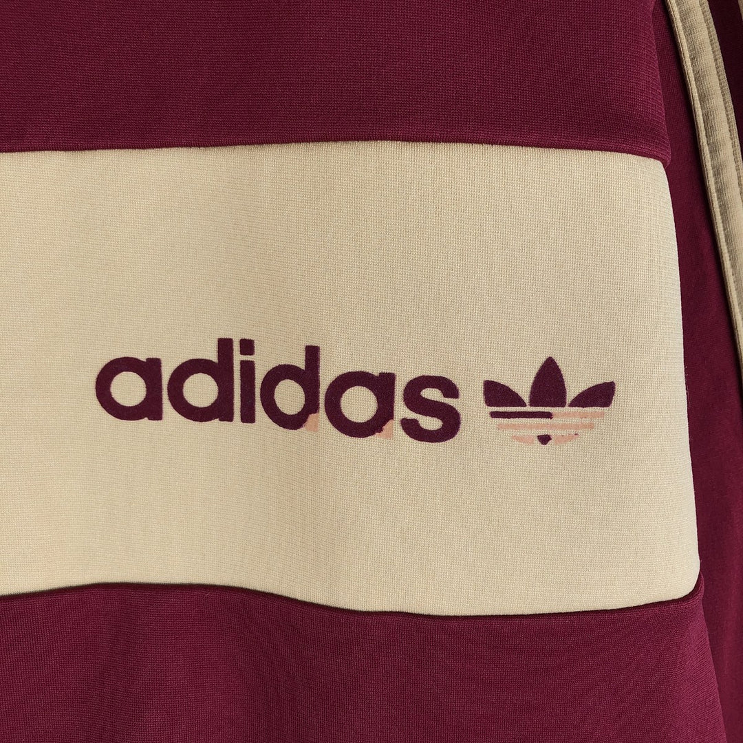 2000'S adidas Originals Jersey Track Jacket, Men's Size Small polyester burgundy type Vintage Second Hand