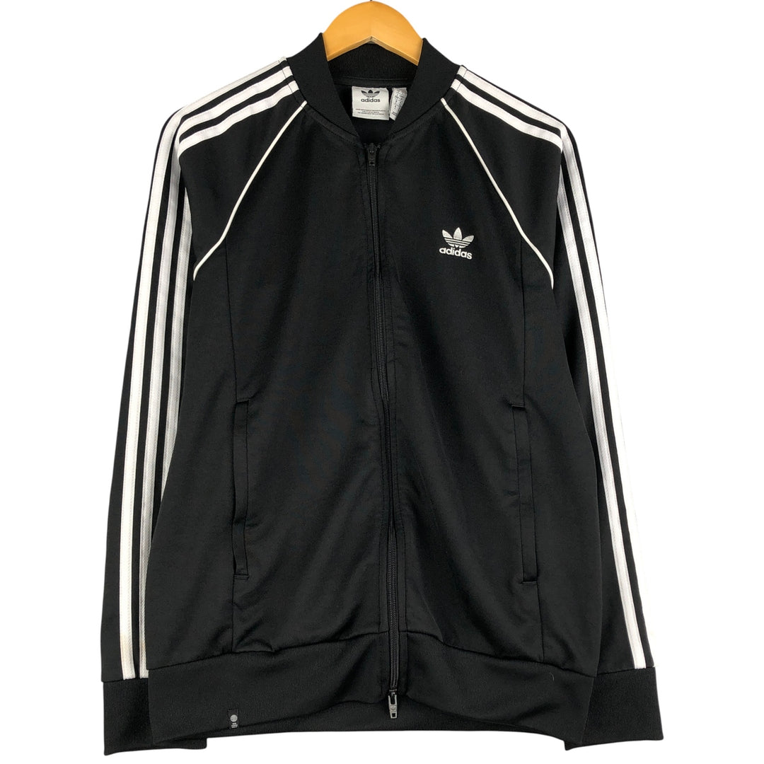 Adidas Originals Jersey Track Jacket Men's Size L polyester black type Vintage Second Hand
