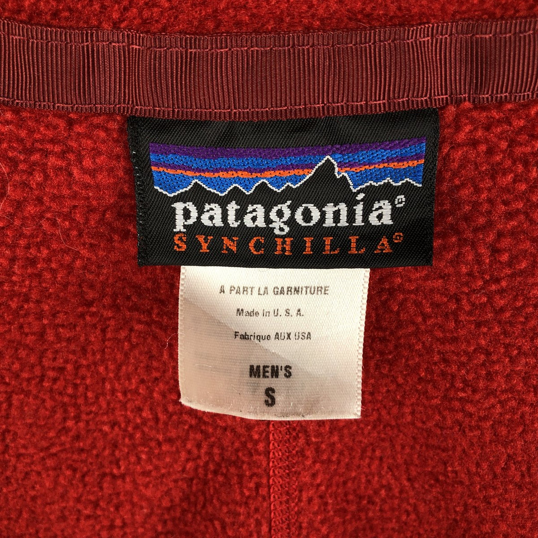2000'S Patagonia Synchilla Fleece Jacket (25295S4), Made in USA, Men's Size Small polyester red type Vintage Second Hand