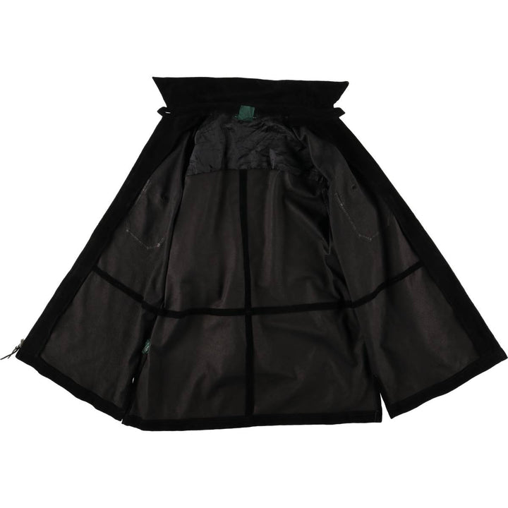 Ralph Lauren Lauren suede leather jacket, women's size L Genuine suede leather black type Vintage Second Hand