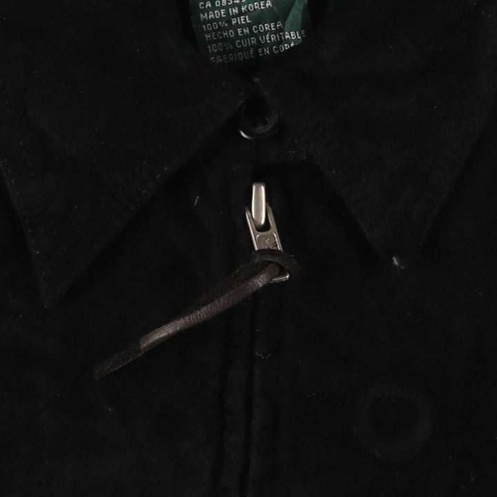 Ralph Lauren Lauren suede leather jacket, women's size L Genuine suede leather black type Vintage Second Hand