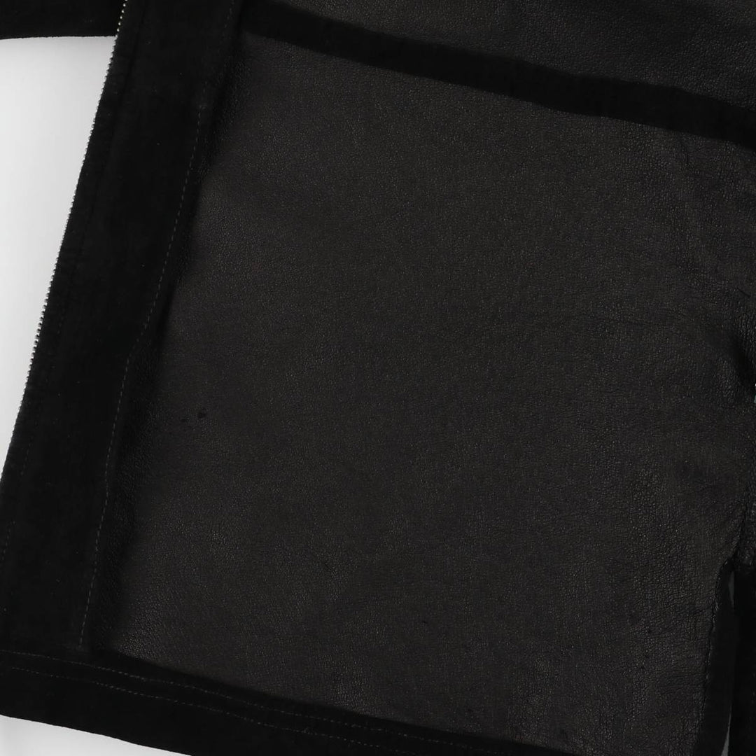 Ralph Lauren Lauren suede leather jacket, women's size L Genuine suede leather black type Vintage Second Hand