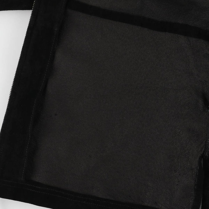 Ralph Lauren Lauren suede leather jacket, women's size L Genuine suede leather black type Vintage Second Hand