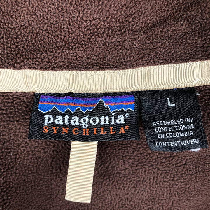 2000'S Patagonia Synchilla Fleece Jacket (26510FA02), Men's Size L unclear brown type Vintage Second Hand