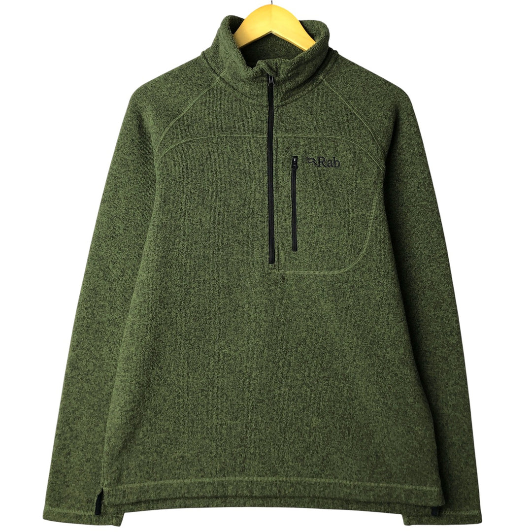Rab Half-Zip Fleece Pullover, Men's Size L polyester green type Vintage Second Hand
