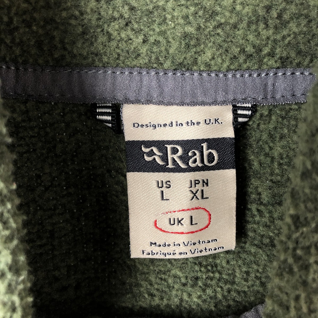 Rab Half-Zip Fleece Pullover, Men's Size L polyester green type Vintage Second Hand