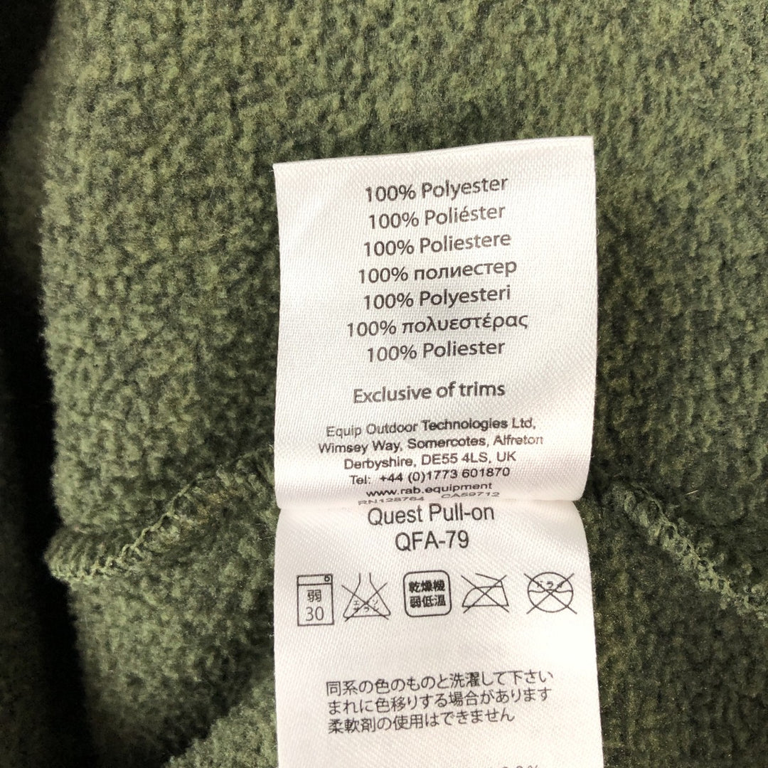 Rab Half-Zip Fleece Pullover, Men's Size L polyester green type Vintage Second Hand
