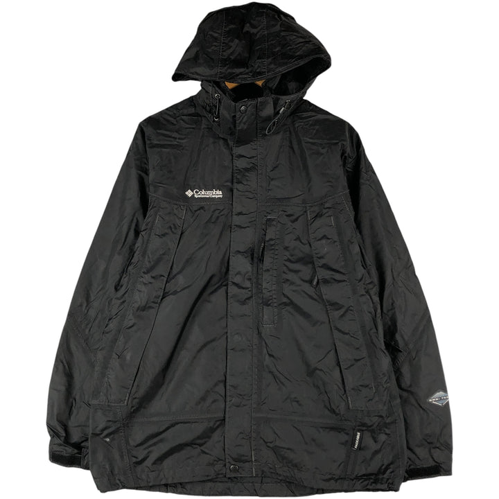 Columbia OMNI-TECH PACKABLE Mountain Parka Shell Jacket, Men's Size Medium Nylon black type Vintage Second Hand