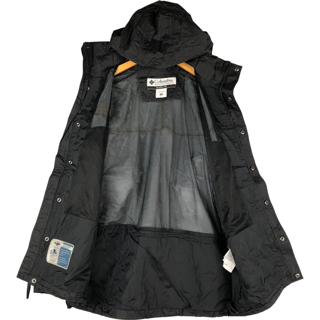 Columbia OMNI-TECH PACKABLE Mountain Parka Shell Jacket, Men's Size Medium Nylon black type Vintage Second Hand