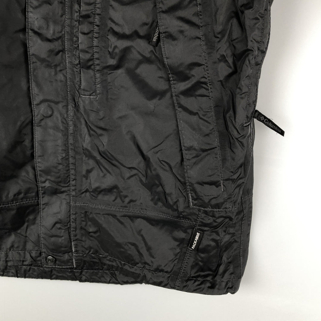 Columbia OMNI-TECH PACKABLE Mountain Parka Shell Jacket, Men's Size Medium Nylon black type Vintage Second Hand
