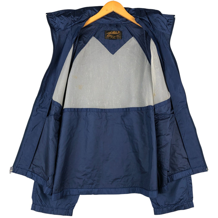 Vintage 80s-90'S Eddie Bauer black tag ripstop nylon jacket, men's size XL Nylon navy blue type Vintage Second Hand