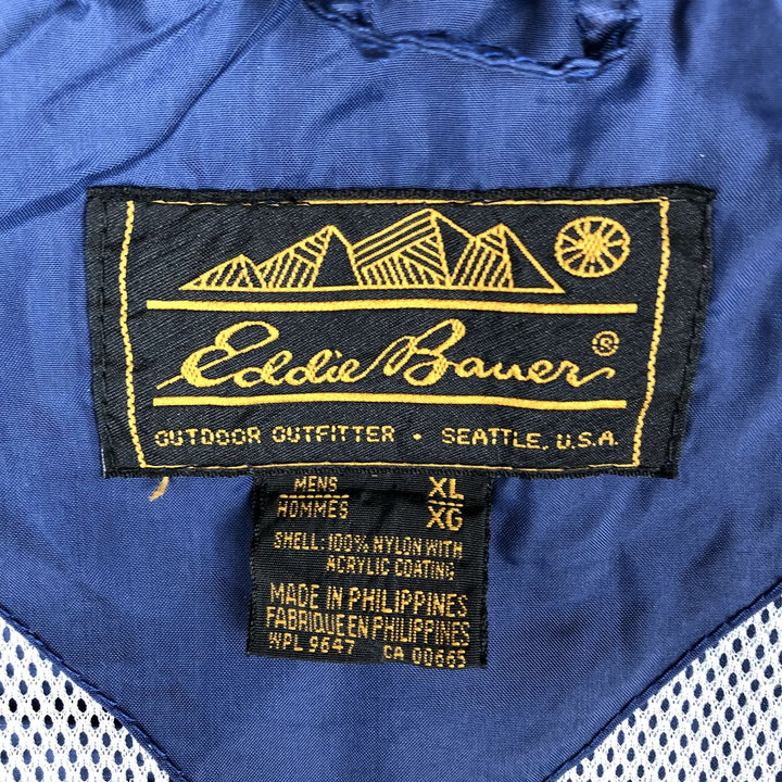 Vintage 80s-90'S Eddie Bauer black tag ripstop nylon jacket, men's size XL Nylon navy blue type Vintage Second Hand