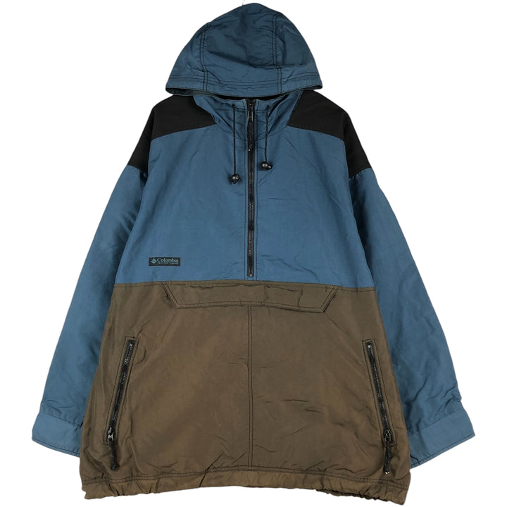 90'S Vintage Columbia Anorak Parka with White Tag, Men's XL Nylon navy blue type Vintage Second Hand