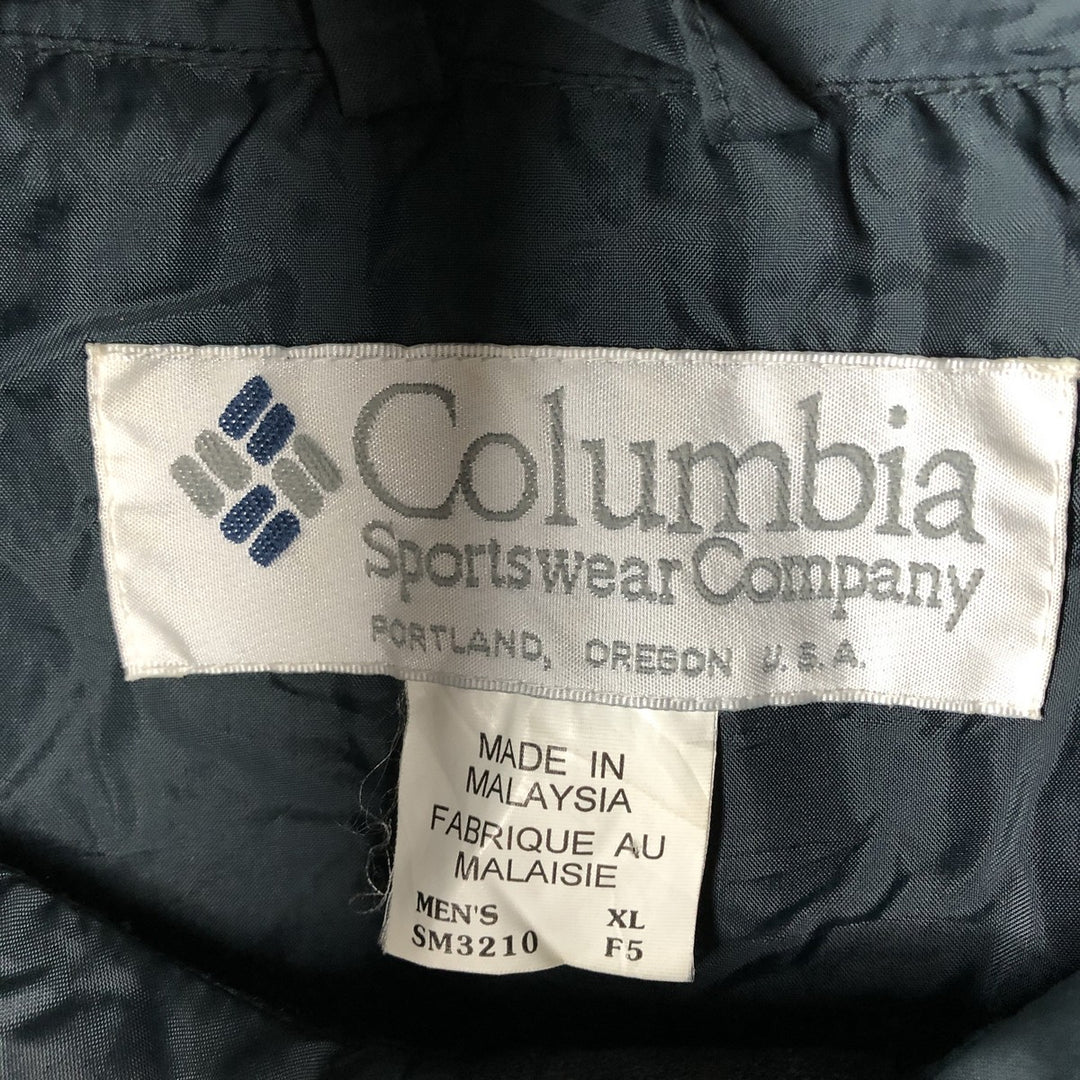 90'S Vintage Columbia Anorak Parka with White Tag, Men's XL Nylon navy blue type Vintage Second Hand
