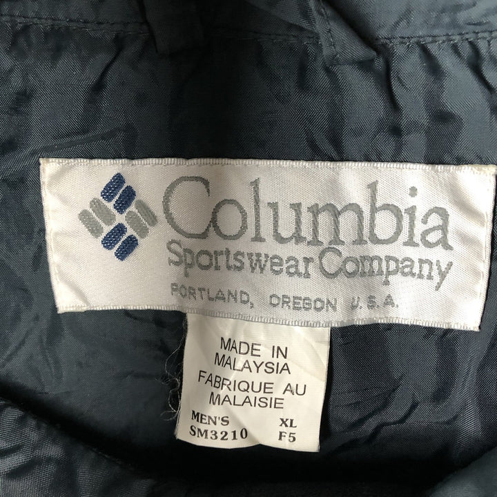 90'S Vintage Columbia Anorak Parka with White Tag, Men's XL Nylon navy blue type Vintage Second Hand