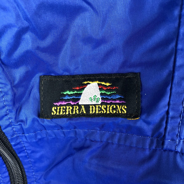 Vintage 1990'S Sierra Designs hooded windbreaker with triple-tree tag, size L, men's unclear blue type Vintage Second Hand
