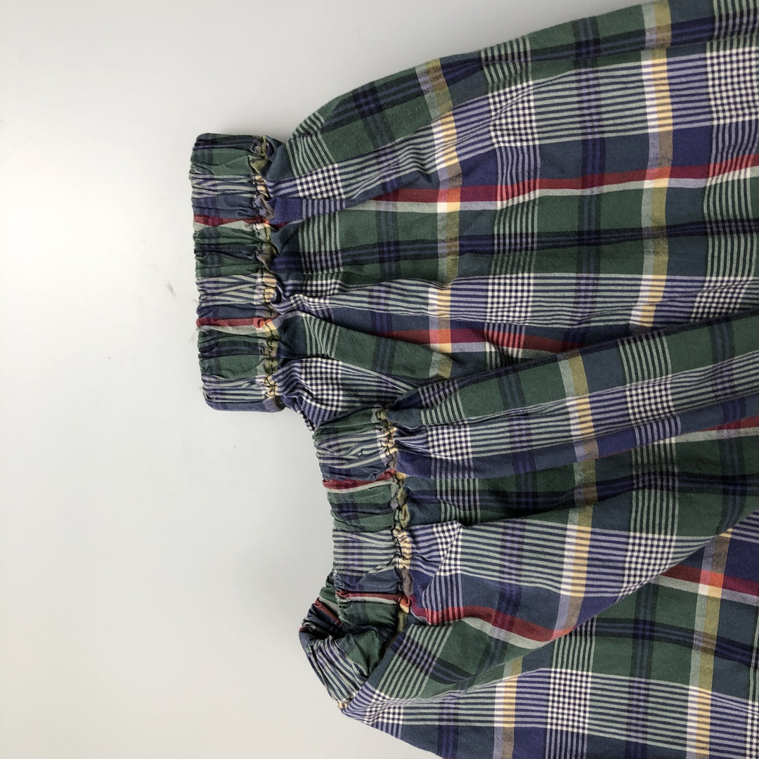 Eddie Bauer Check Pattern Half-Zip Cotton Hoodie, Men's Size L cotton green type Vintage Second Hand