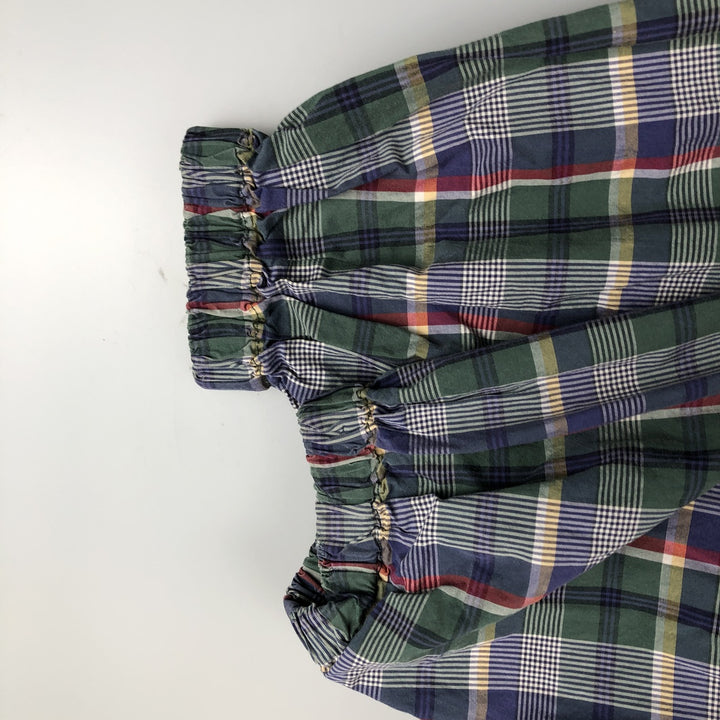 Eddie Bauer Check Pattern Half-Zip Cotton Hoodie, Men's Size L cotton green type Vintage Second Hand