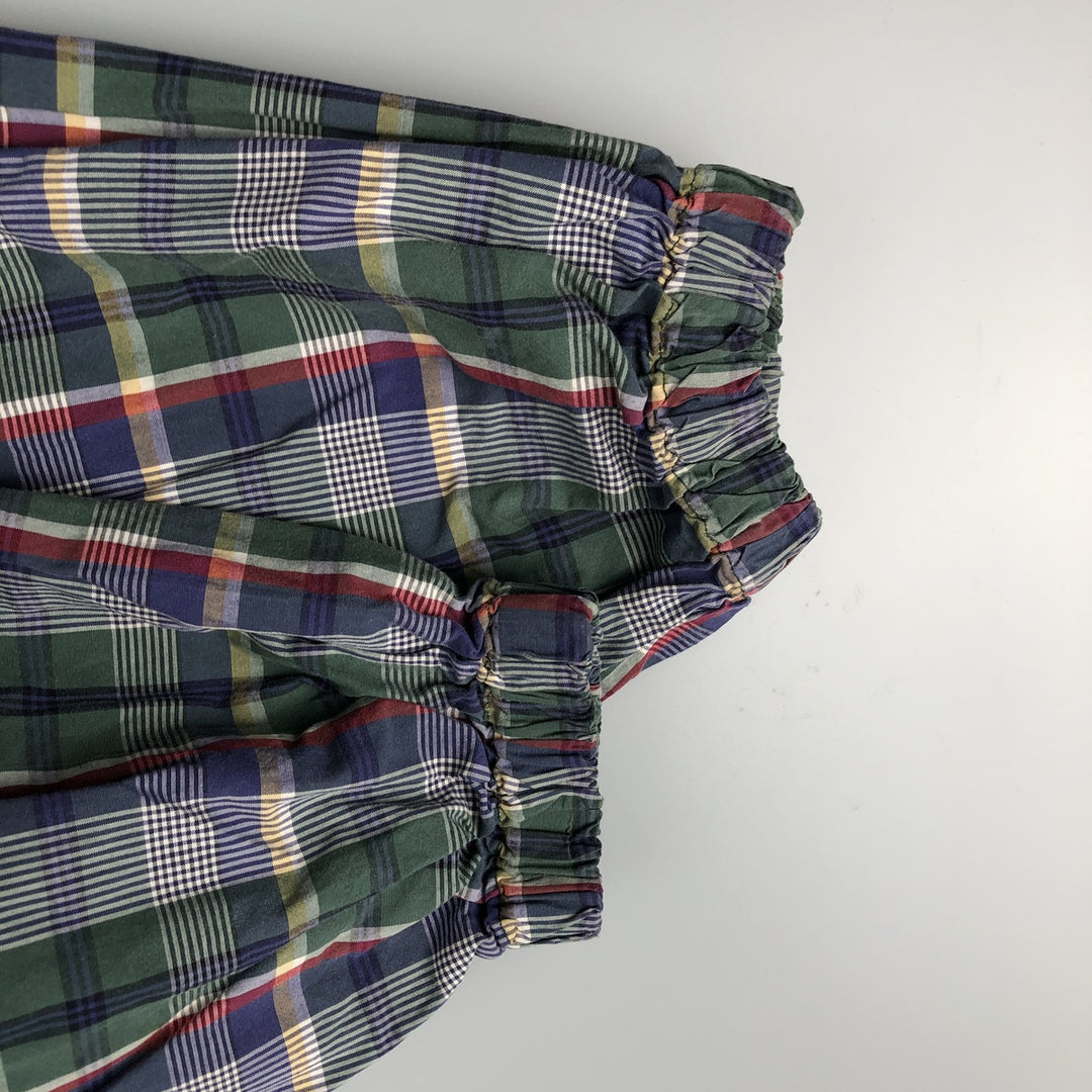 Eddie Bauer Check Pattern Half-Zip Cotton Hoodie, Men's Size L cotton green type Vintage Second Hand