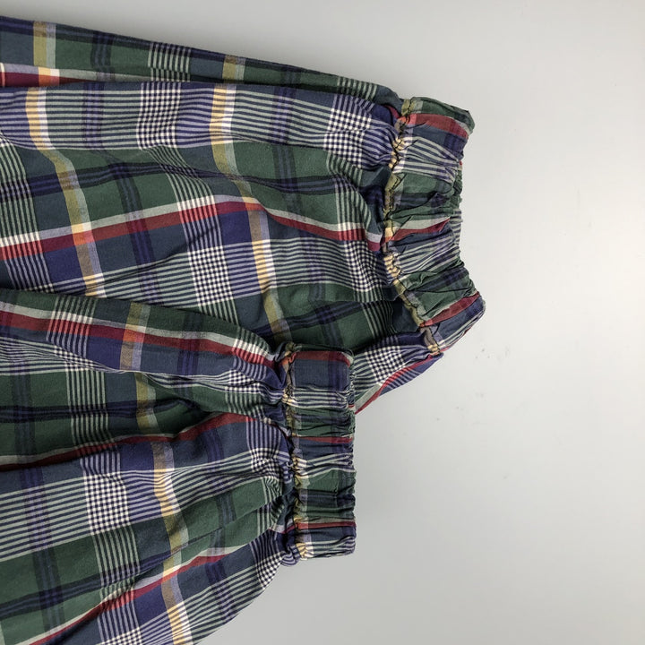 Eddie Bauer Check Pattern Half-Zip Cotton Hoodie, Men's Size L cotton green type Vintage Second Hand