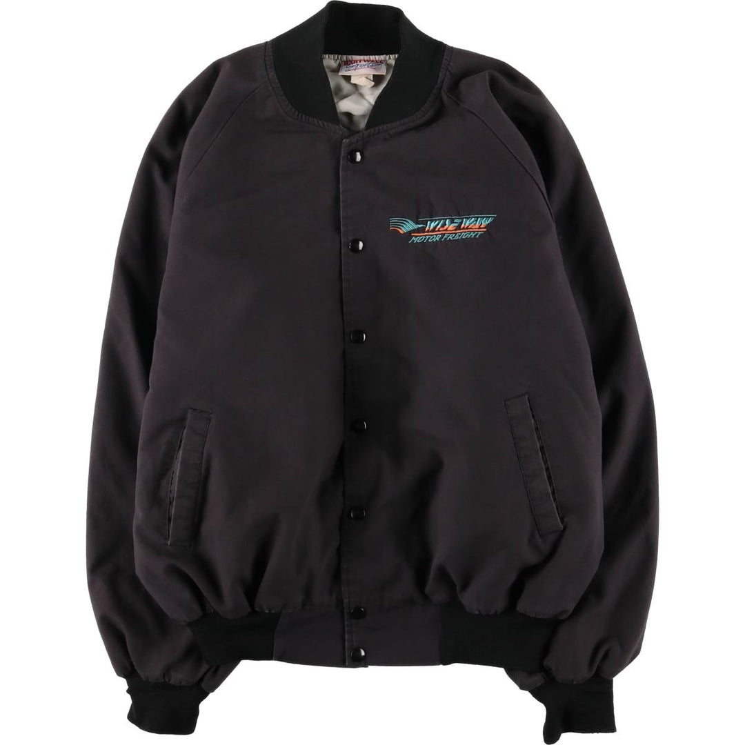 Vintage 90'S Hartwell Varsity Jacket with Back Logo and Cotton Buttons, Men's Size XL unclear black type Vintage Second Hand