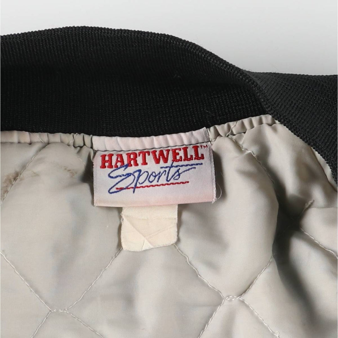 Vintage 90'S Hartwell Varsity Jacket with Back Logo and Cotton Buttons, Men's Size XL unclear black type Vintage Second Hand
