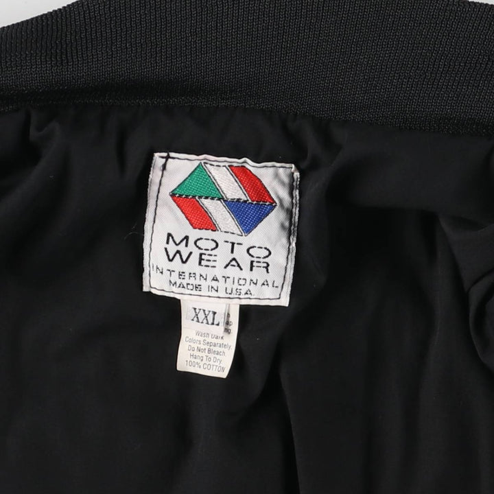 Vintage 90'S MOTO WEAR FAST BY FERRACCI Racing Jacket with Back Logo, Made in USA, Men's XXL cotton black type Vintage Second Hand