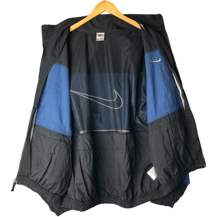 90'S Nike NIKE Back Logo Nylon Jacket Men's XL Size Vintage Nylon Navy blue Vintage Second Hand